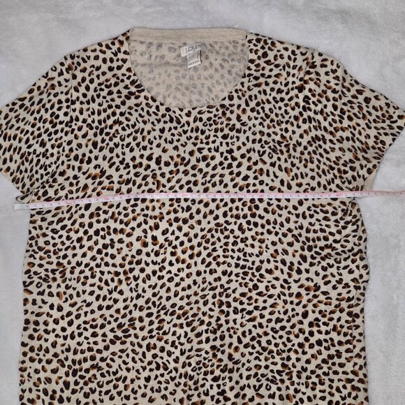 J. Crew Short Sleeve Leopard Print sweater size S 100% cotton - Picture 5 of 5